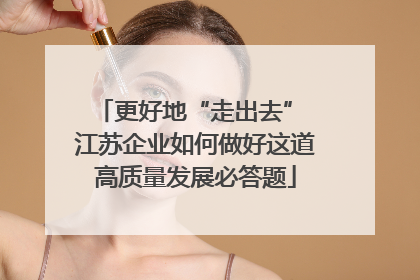 更好地“走出去” 江苏企业如何做好这道高质量发展必答题