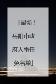 最新！岳阳市政府人事任免名单