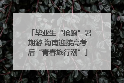 毕业生“抢跑”暑期游 海南迎接高考后“青春旅行潮”