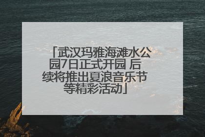 武汉玛雅海滩水公园7日正式开园 后续将推出夏浪音乐节等精彩活动