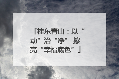 桂东青山：以“动”治“净” 擦亮“幸福底色”