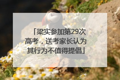 梁实参加第29次高考，送考家长认为其行为不值得提倡