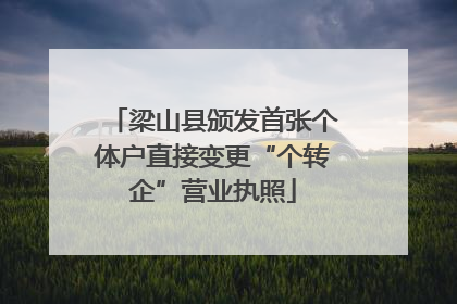 梁山县颁发首张个体户直接变更“个转企”营业执照