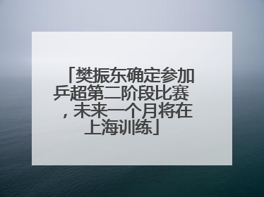 樊振东确定参加乒超第二阶段比赛，未来一个月将在上海训练