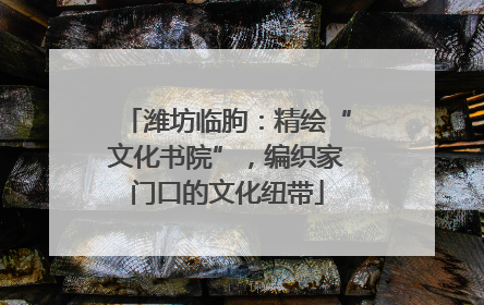潍坊临朐：精绘“文化书院”，编织家门口的文化纽带