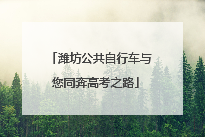 潍坊公共自行车与您同奔高考之路