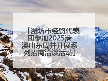 潍坊市经贸代表团参加2025港澳山东周并开展系列招商洽谈活动
