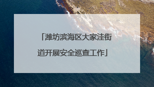 潍坊滨海区大家洼街道开展安全巡查工作