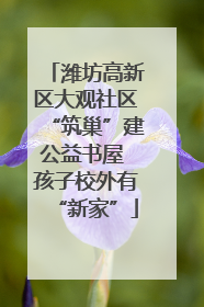 潍坊高新区大观社区“筑巢”建公益书屋 孩子校外有“新家”