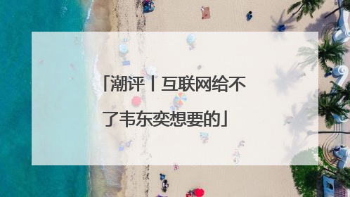 潮评丨互联网给不了韦东奕想要的