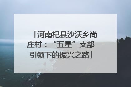 河南杞县沙沃乡尚庄村：“五星”支部引领下的振兴之路
