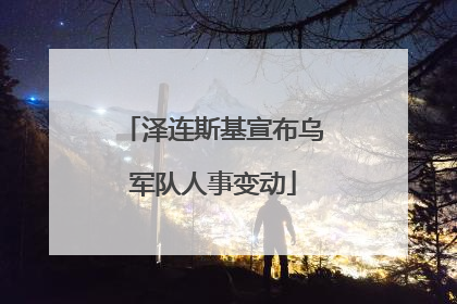泽连斯基宣布乌军队人事变动