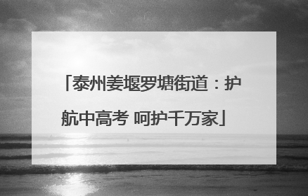 泰州姜堰罗塘街道：护航中高考 呵护千万家