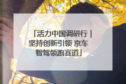 活力中国调研行｜坚持创新引领 京车智驾领跑赛道