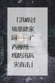 洪峰过境重建家园——广西柳州一线防汛抗灾直击
