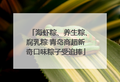 海虾粽、养生粽、腐乳粽 青岛商超新奇口味粽子受追捧