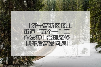 济宁高新区接庄街道“五个一”工作法集中治理装修期矛盾高发问题