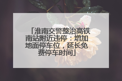 淮南交警整治高铁南站附近违停：增加地面停车位，延长免费停车时间
