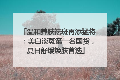 温和养肤祛斑再添猛将：美白淡斑第一名国货，夏日舒缓焕肤首选
