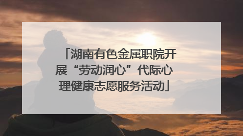 湖南有色金属职院开展“劳动润心”代际心理健康志愿服务活动