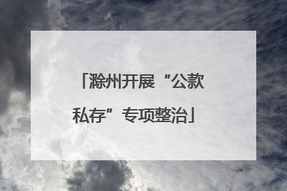 滁州开展“公款私存”专项整治