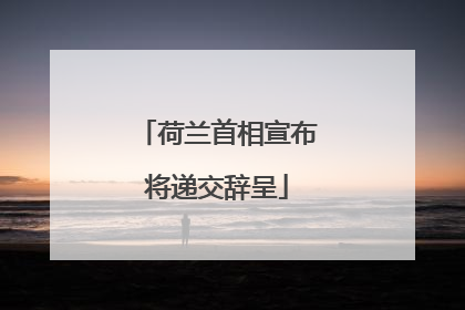 荷兰首相宣布将递交辞呈
