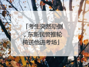 考生突然晕倒，东新民警推轮椅送他进考场