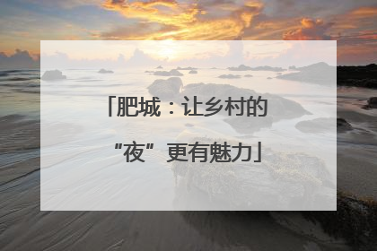 肥城：让乡村的“夜”更有魅力
