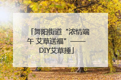 舞阳街道“浓情端午 艾草送福”——DIY艾草捶