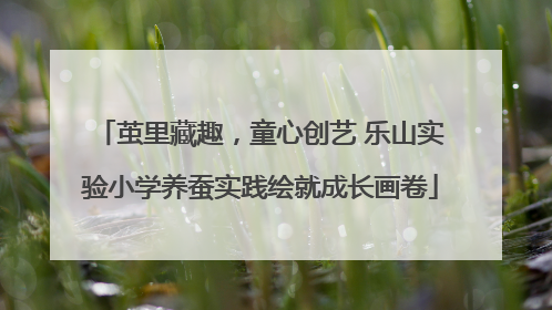 茧里藏趣，童心创艺 乐山实验小学养蚕实践绘就成长画卷