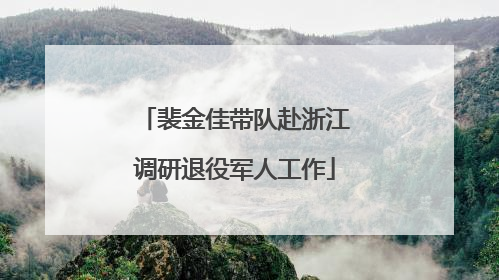 裴金佳带队赴浙江调研退役军人工作