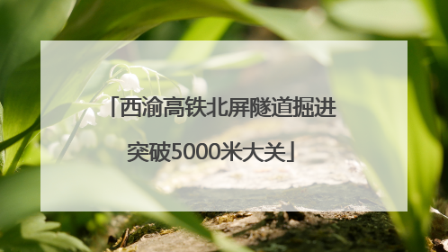 西渝高铁北屏隧道掘进突破5000米大关