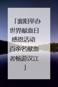 襄阳举办世界献血日感恩活动 百余名献血者畅游汉江