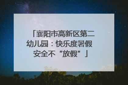 襄阳市高新区第二幼儿园：快乐度暑假 安全不“放假”