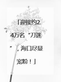 迎接约2.4万名“刀迷”，海口尽显宠粉！