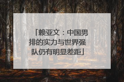 赖亚文：中国男排的实力与世界强队仍有明显差距