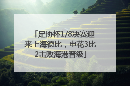 足协杯1/8决赛迎来上海德比，申花3比2击败海港晋级