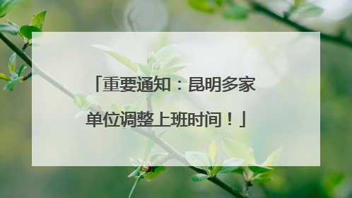 重要通知：昆明多家单位调整上班时间！