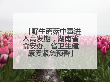 野生蘑菇中毒进入高发期，湖南省食安办、省卫生健康委紧急预警