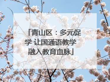 青山区：多元促学 让国通语教学融入教育血脉