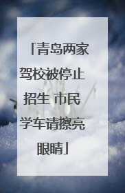 青岛两家驾校被停止招生 市民学车请擦亮眼睛