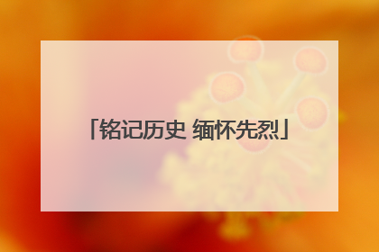 铭记历史 缅怀先烈
