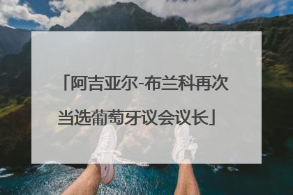 阿吉亚尔-布兰科再次当选葡萄牙议会议长