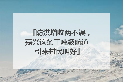 防洪增收两不误，嘉兴这条千吨级航道引来村民叫好