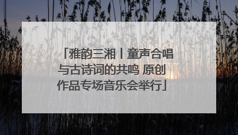雅韵三湘丨童声合唱与古诗词的共鸣 原创作品专场音乐会举行