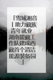 雪域湘音丨助力藏族青年就业 湖南援藏工作队建成西藏首个清洁能源装备园