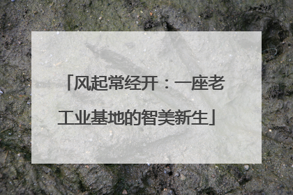 风起常经开：一座老工业基地的智美新生