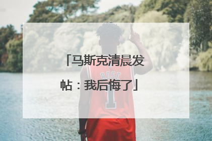 马斯克清晨发帖：我后悔了