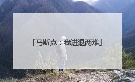 马斯克：我进退两难