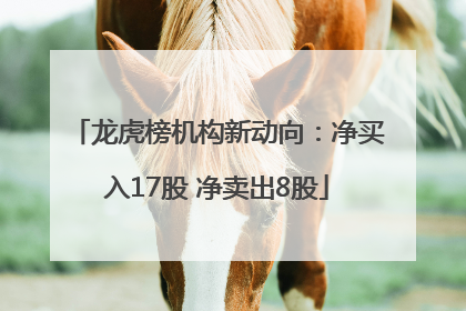 龙虎榜机构新动向：净买入17股 净卖出8股